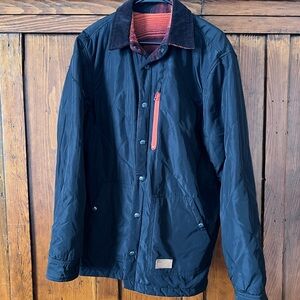 Men's Black ThirtyTwo Quilted Jacket with Orange Accents
